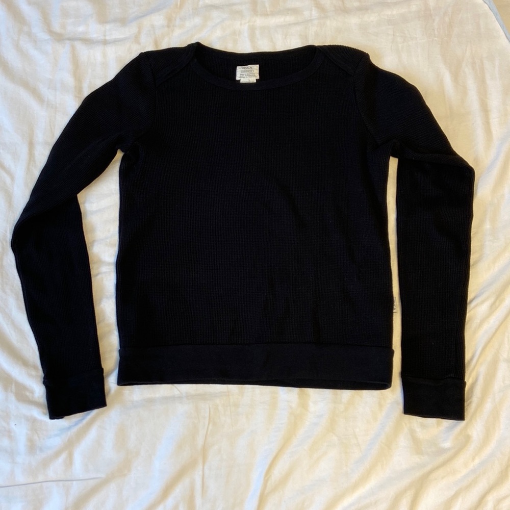 RVCA • Crew/Boatneck Cropped Waffle Top